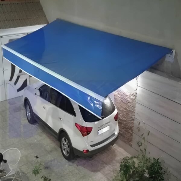 سایبان برقی در اهواز با طراحی کم جا برای بالکن کوچک