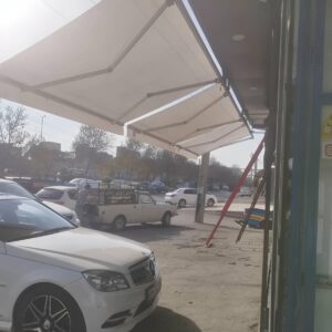 سایبان برقی در اهواز با پارچه مقاوم در برابر فرابنفش