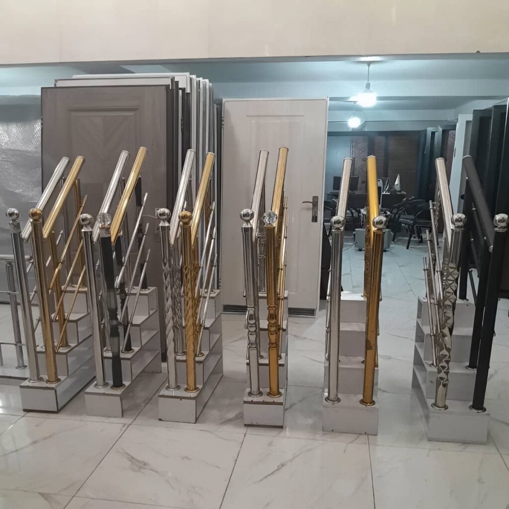 نرده استیل طلایی با سطح براق در اهواز