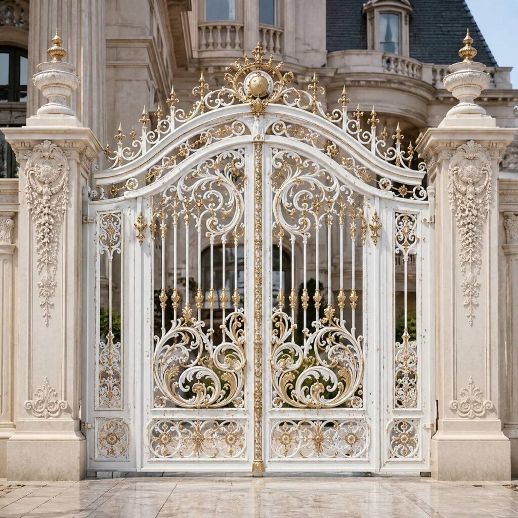خدمات نصب درب حیاط فلزی دو لنگه برای پارکینگ در اهواز
