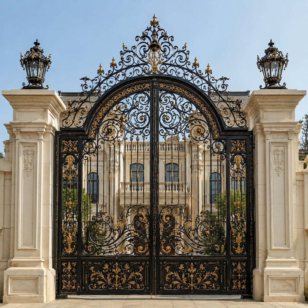 اجرای درب ویلایی لولایی حیاط بزرگ در اهواز با جک پارکینگی