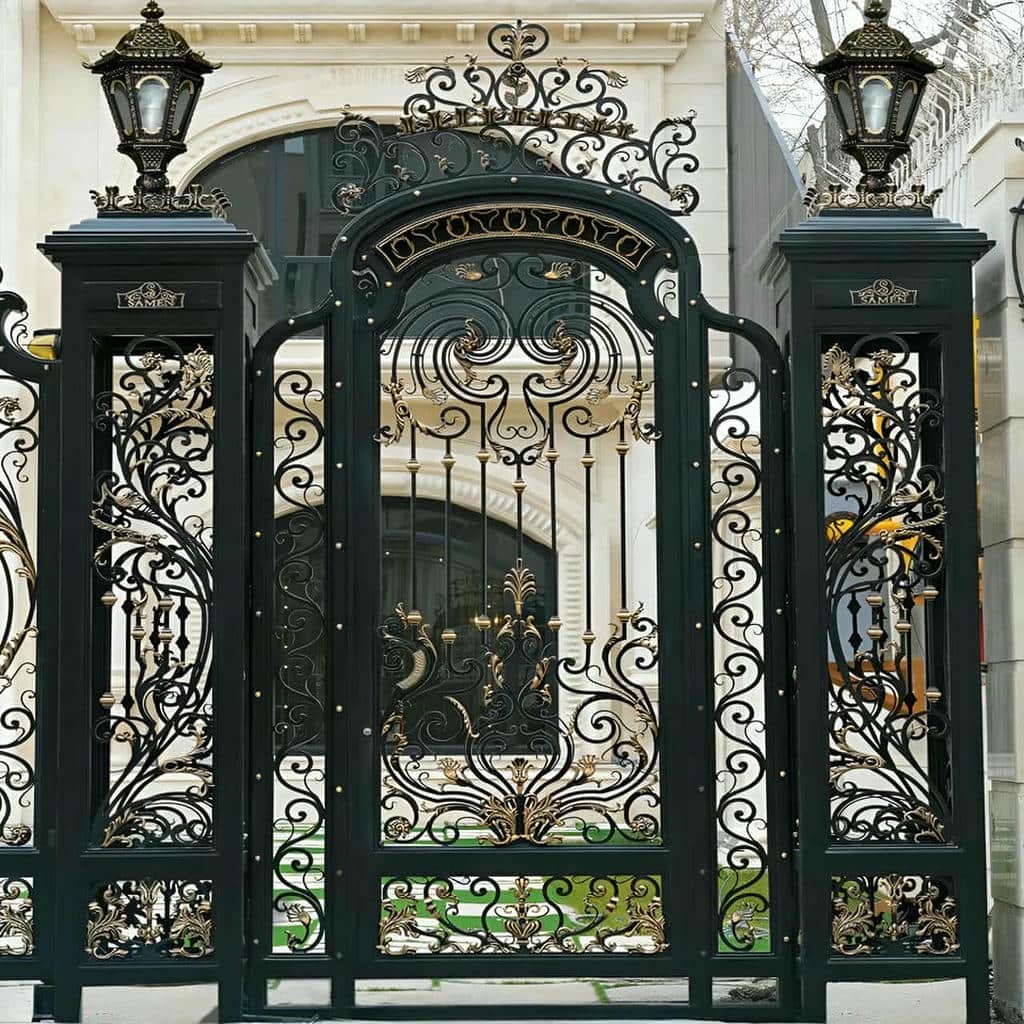 سفارش درب حیاط بزرگ پارکینگ فرفورژه در اهواز