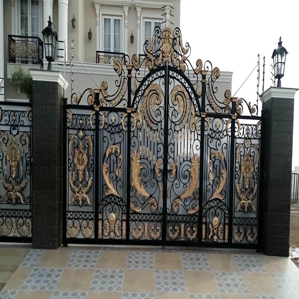 خرید درب پارکینگ برش لیزری طرح هندسی با بررسی حریم دید در اهواز