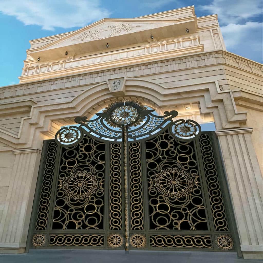 سفارش درب حیاط قاب فلزی ساده در اهواز