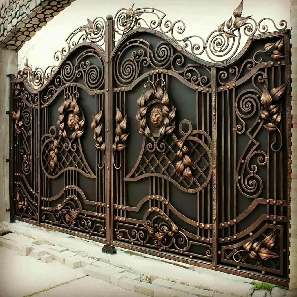 اجرای درب پارکینگ فلزی دو لنگه با طرح هندسی در اهواز اجرای درب پارکینگ فلزی دو لنگه با طرح هندسی در اهواز
