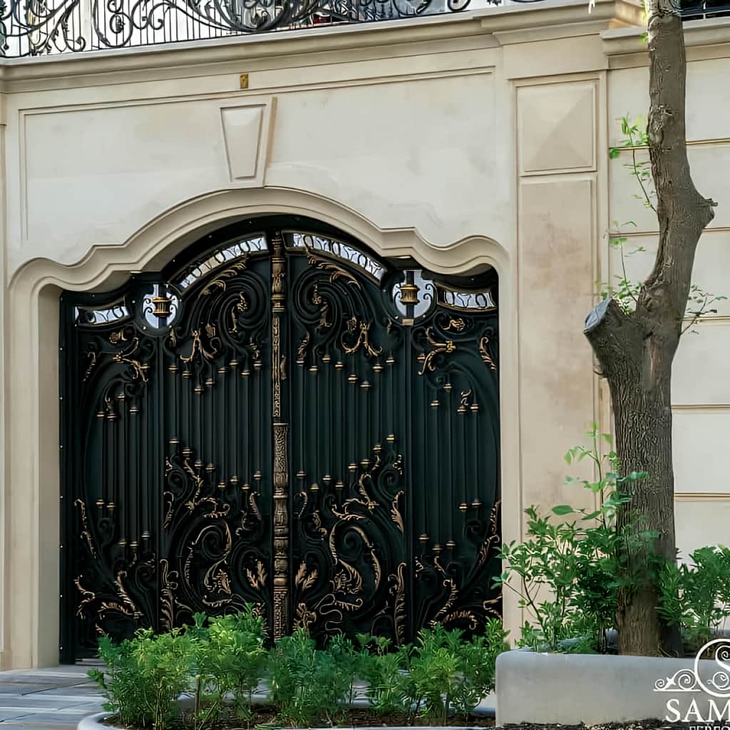 14 مدل درب پارکینگ برش لیزری طرح هندسی در اهواز