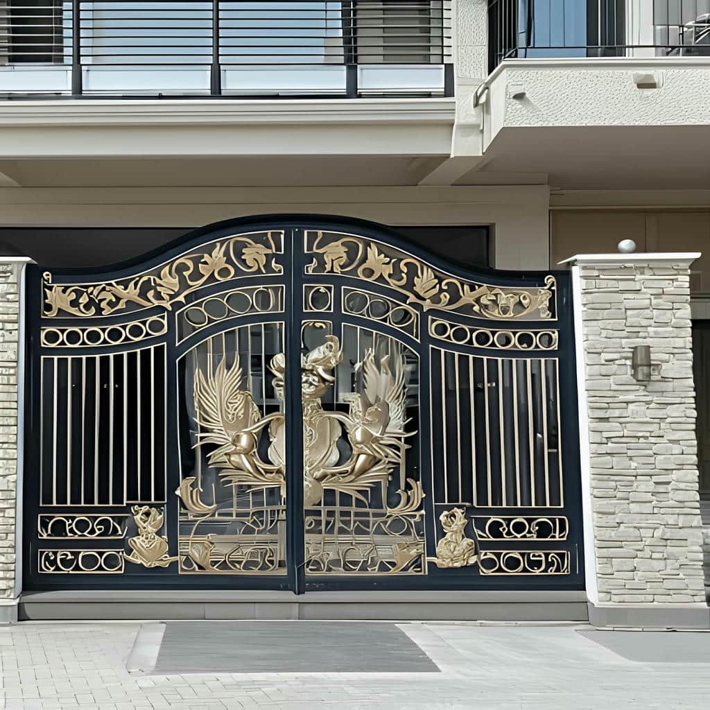 خرید درب فلزی حیاط حصاری عمودی دو لنگه در اهواز