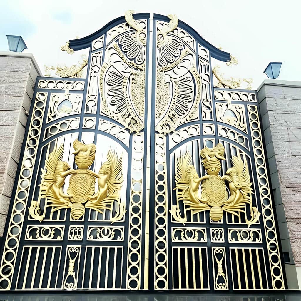 ساخت درب حیاط لولایی ستون دار فرفورژه در اهواز