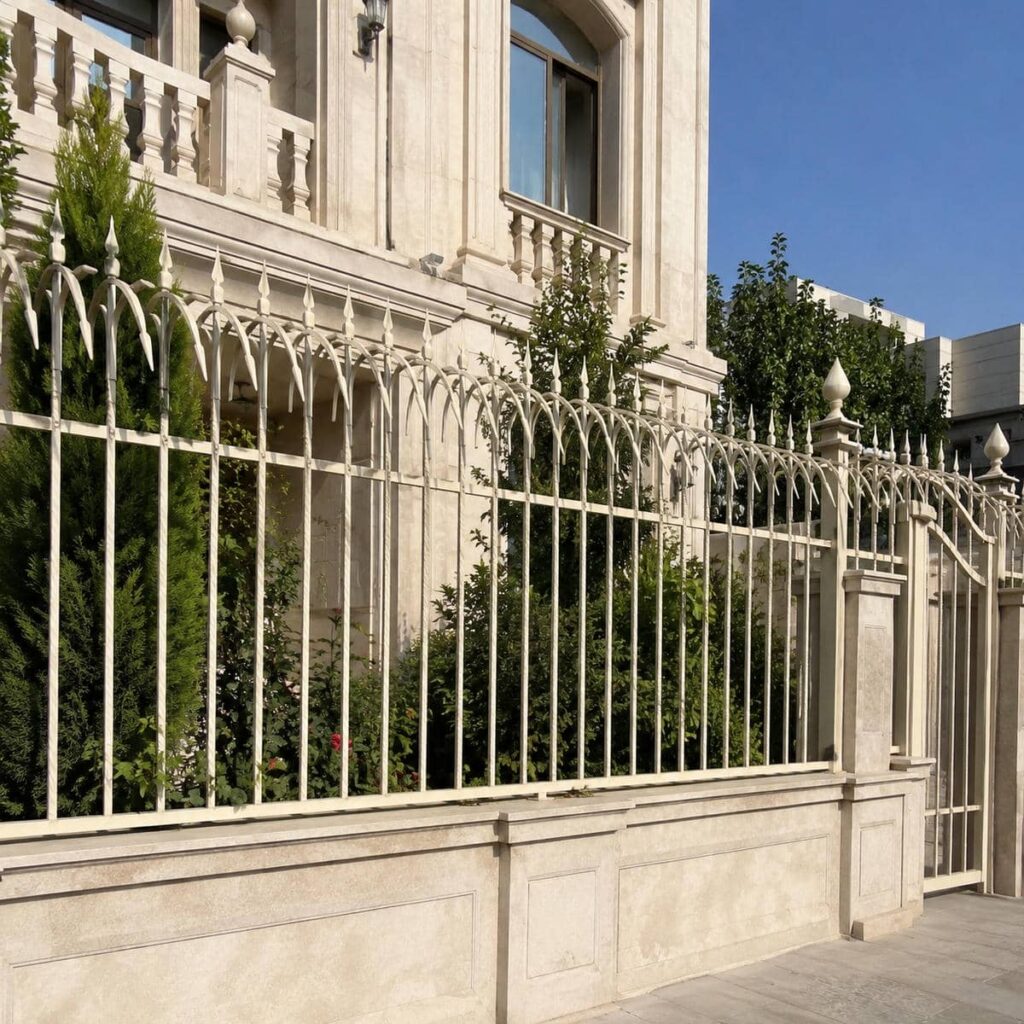حفاظ دیوار ویلای سنگی با رنگ هماهنگ با نما در اهواز