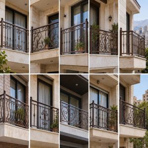 نرده مدرن بالکن شیشه ای اهواز با طراحی مینیمال
